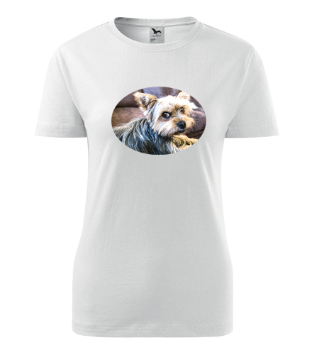 Dámské tričko s jorkšírem - Dárek pro chovatelku psů