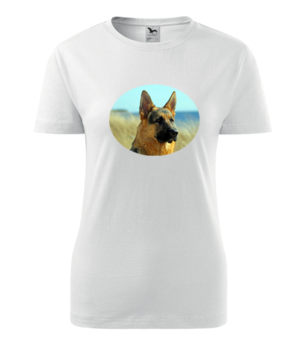 Dámské tričko s vlčákem - Dárek pro chovatelku psů