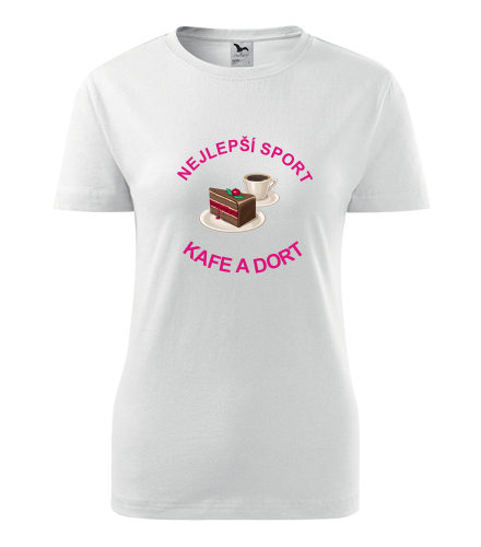 Dámské tričko nejlepší sport kafe a dort - Dárek pro koňačku