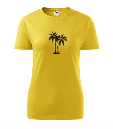 Žluté dámské tričko s palmou