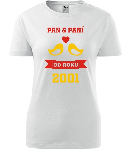 Dámské tričko k výročí svatby - holubičky žluté - Trička pro páry