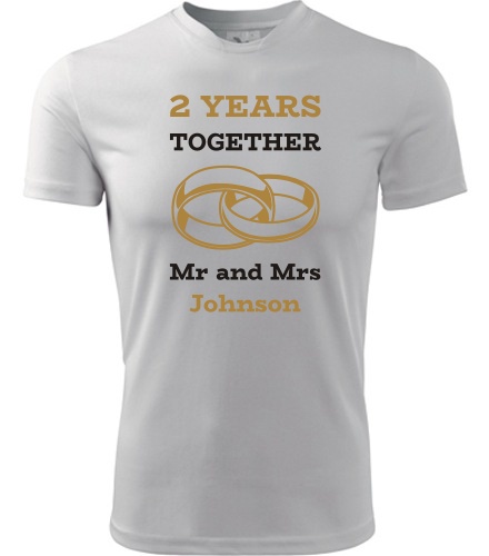 Tričko k výročí svatby - Mr and Mrs - zlaté prstýnky - Trička pro páry