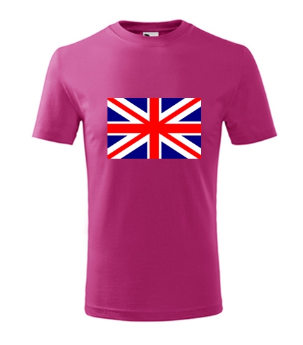 Purpurové dětské tričko s anglickou vlajkou dětské