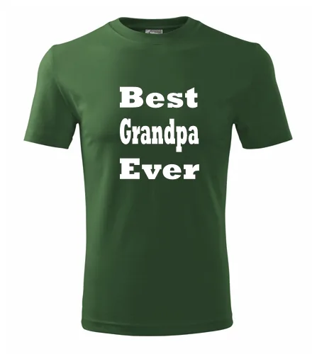 Lahvově zelené tričko Best Grandpa Ever