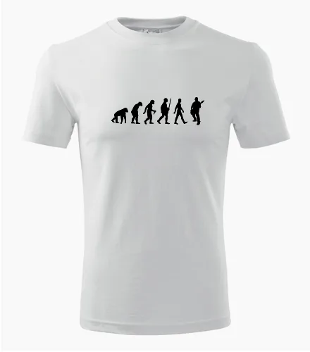 Bílé tričko evoluce kytarista