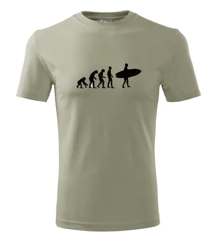 Khaki tričko evoluce surfař
