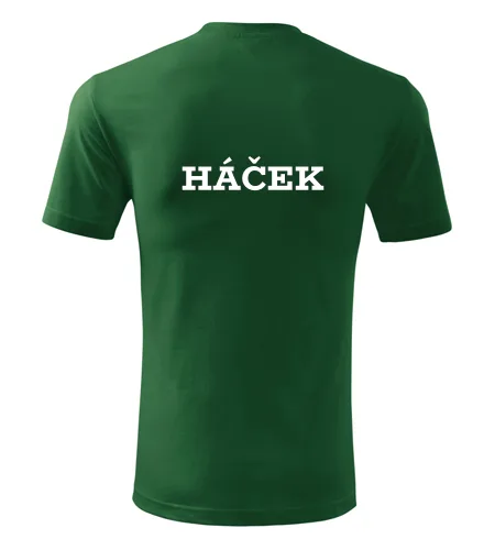 Lahvově zelené tričko Háček