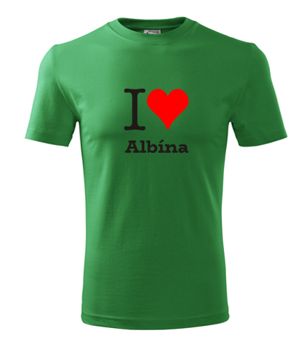 Zelené tričko I love Albína