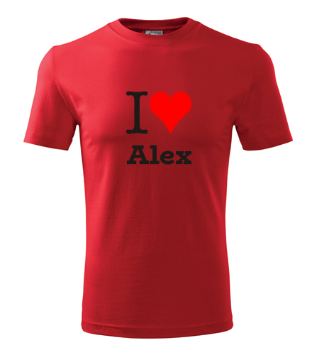 Červené tričko I love Alex