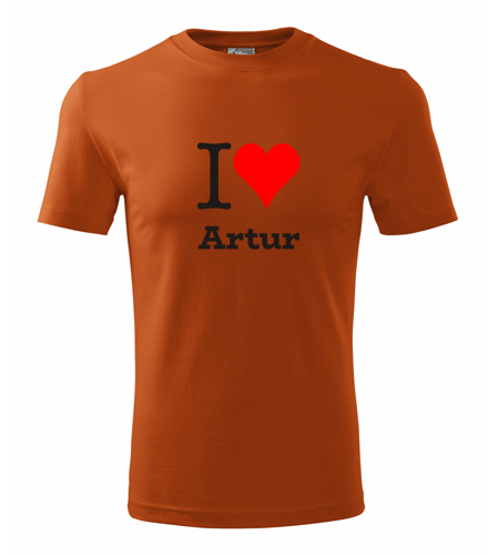 Oranžové tričko I love Artur