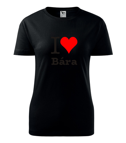 Černé dámské tričko I love Bára