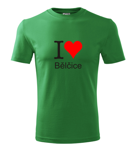 Zelené tričko I love Bělčice