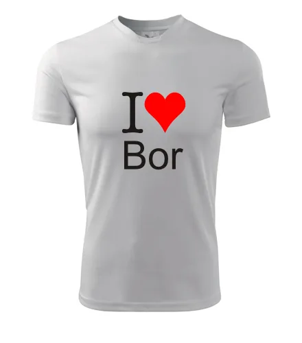 Bílé tričko I love Bor