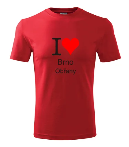 trička s potiskem Červené tričko I love Brno Obřany 