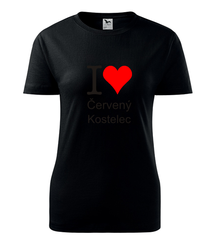 Černé dámské tričko I love Červený Kostelec