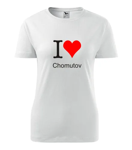 Bílé dámské tričko I love Chomutov