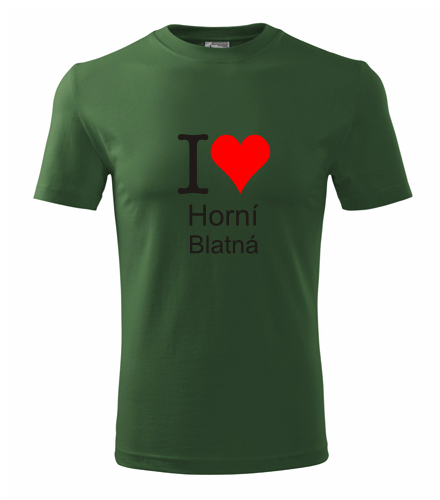 Lahvově zelené tričko I love Horní Blatná