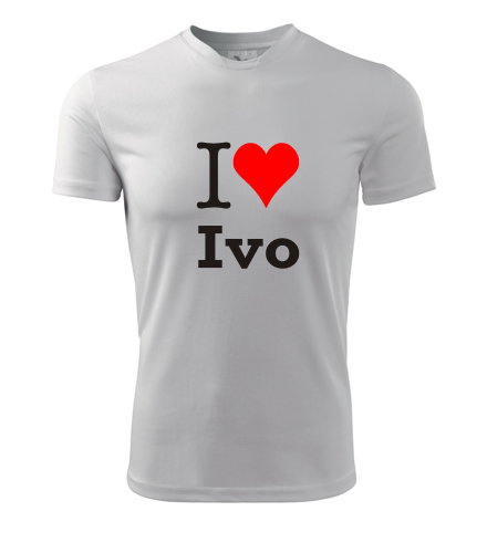 Bílé tričko I love Ivo