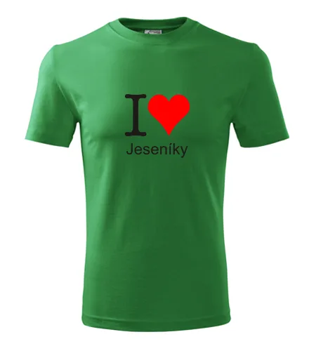 trička s potiskem Zelené tričko I love Jeseníky 