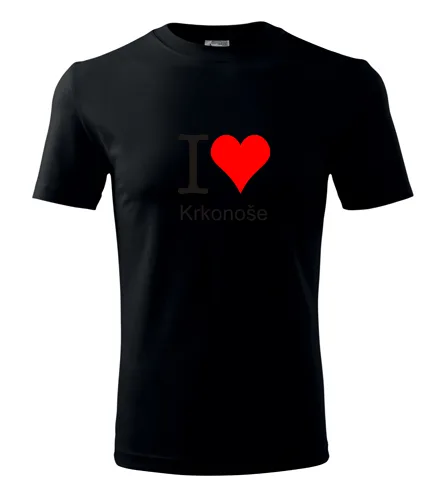 trička s potiskem Černé tričko I love Krkonoše 