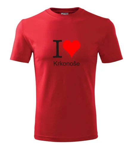 trička s potiskem Červené tričko I love Krkonoše 