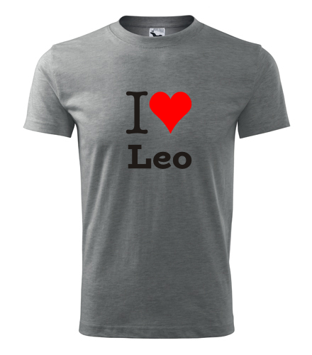 Šedé tričko I love Leo