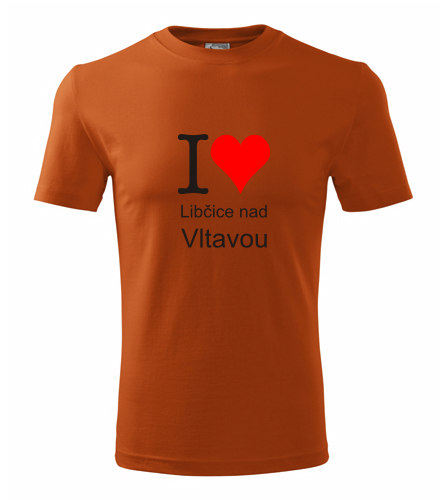 Oranžové tričko I love Libčice nad Vltavou