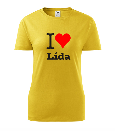 Žluté dámské tričko I love Lída