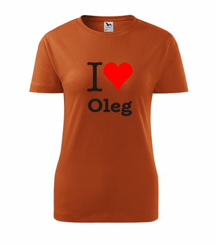 Oranžové dámské tričko I love Oleg