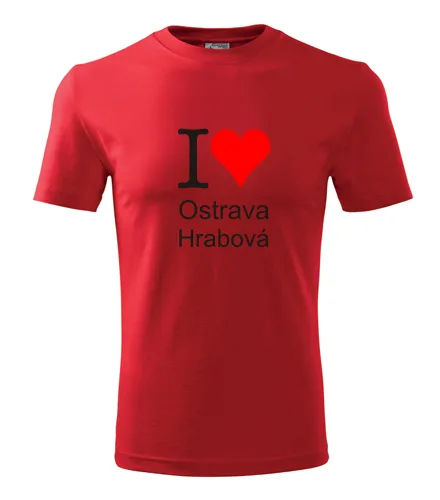 trička s potiskem Červené tričko I love Ostrava Hrabová 