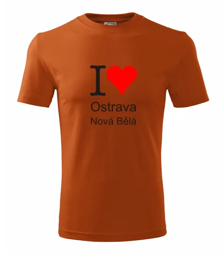 trička s potiskem Oranžové tričko I love Ostrava Nová Bělá 