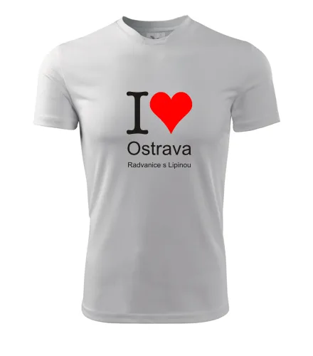 trička s potiskem Bílé tričko I love Ostrava Radvanice s Lipinou 
