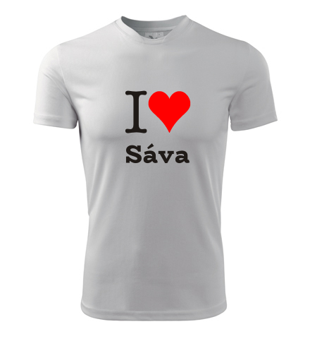 Bílé tričko I love Sáva