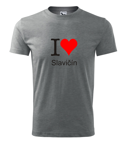 Šedé tričko I love Slavičín