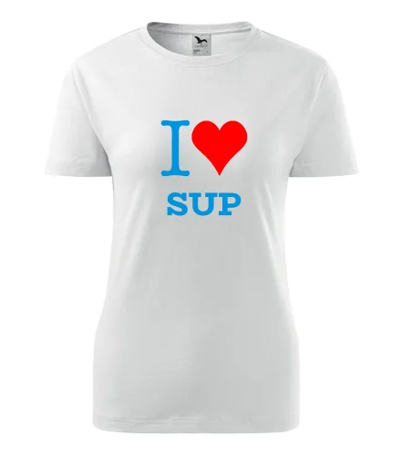 Bílé dámské tričko I love SUP