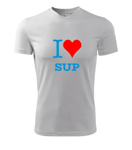 Bílé tričko I love SUP