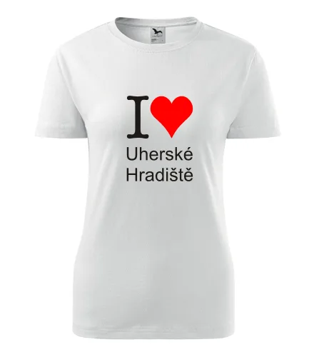 Bílé dámské tričko I love Uherské Hradiště