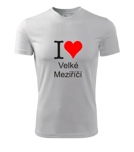 Bílé tričko I love Velké Meziříčí
