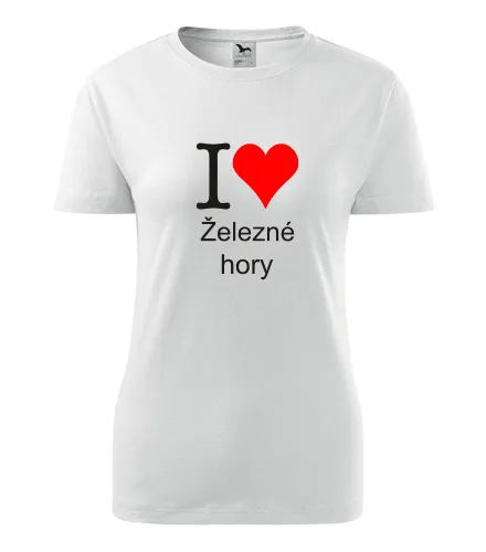 Bílé dámské tričko I love Železné hory