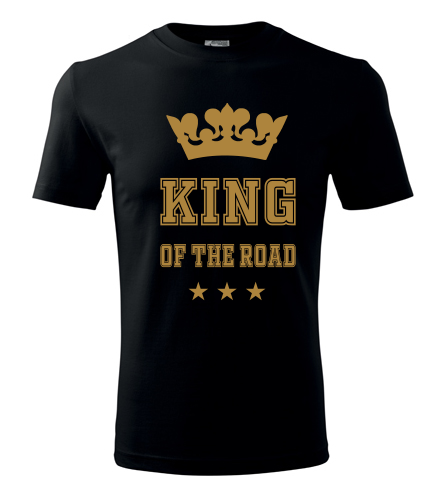 Tričko King of the road zlaté - Dárek pro hokejistu