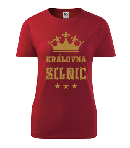 Červené dámské tričko královna silnic zlaté