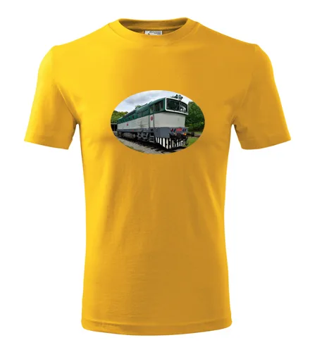 trička s potiskem Žluté tričko s lokomotivou 750 Brejlovec 