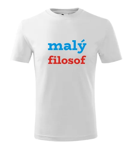 Bílé dětské tričko malý filosof
