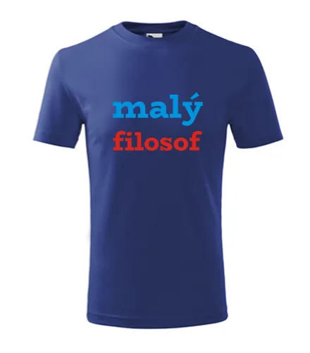 Modré dětské tričko malý filosof