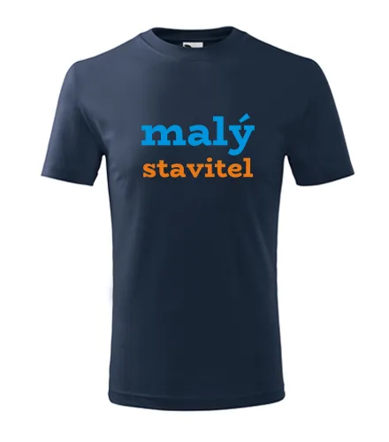 Tmavě modré dětské tričko malý stavitel