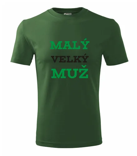 Lahvově zelené tričko malý velký muž