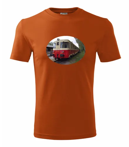 trička s potiskem Oranžové tričko s motorovým vozem 820-056-0 