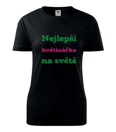 Černé dámské tričko nejlepší květinářka na světě