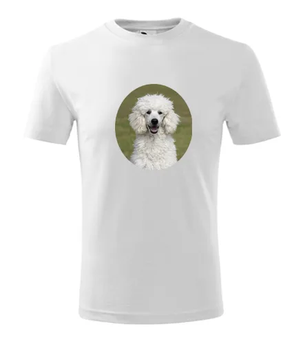 Bílé dětské tričko s pudlem