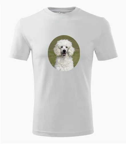 Bílé tričko s pudlem